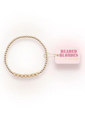 Beaded Blondes Petite 6.25 inch Lucky Fluted Gold Bracelet
